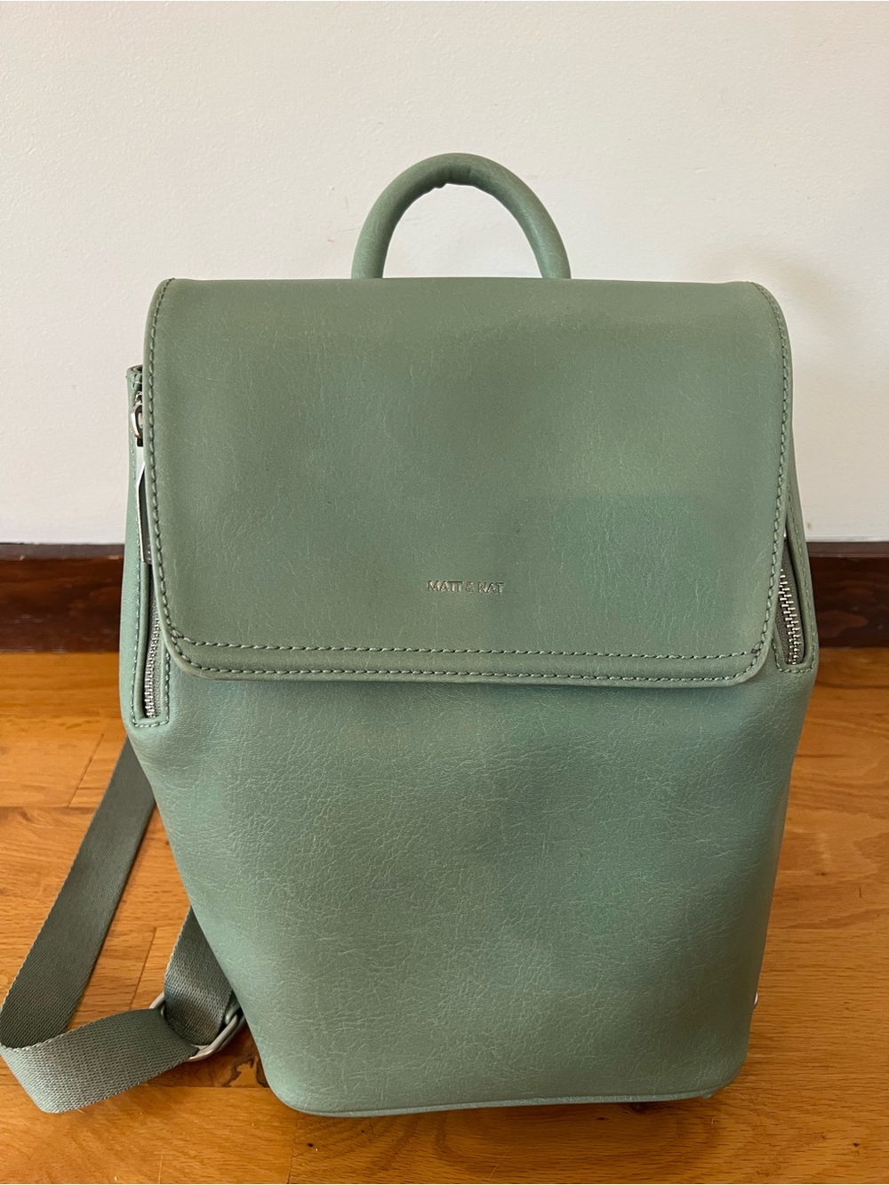 Matt & Nat Sage Green Vegan Leather Backpack